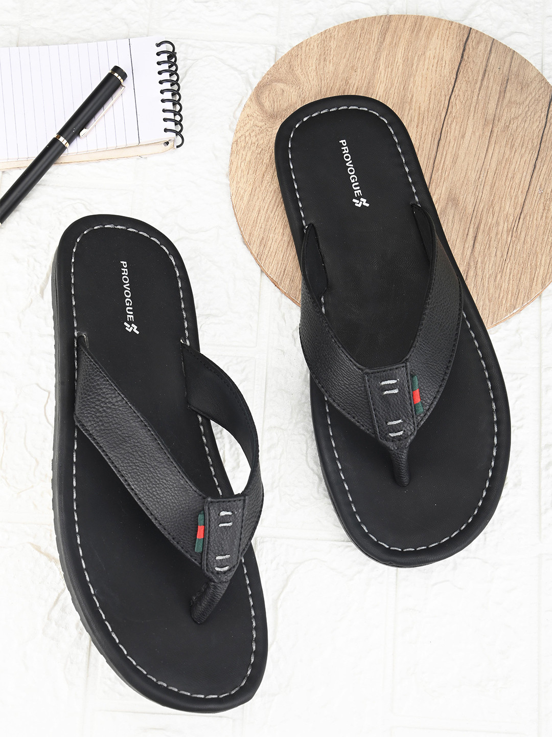 

Provogue Men Open Toe Comfort Sandals, Black