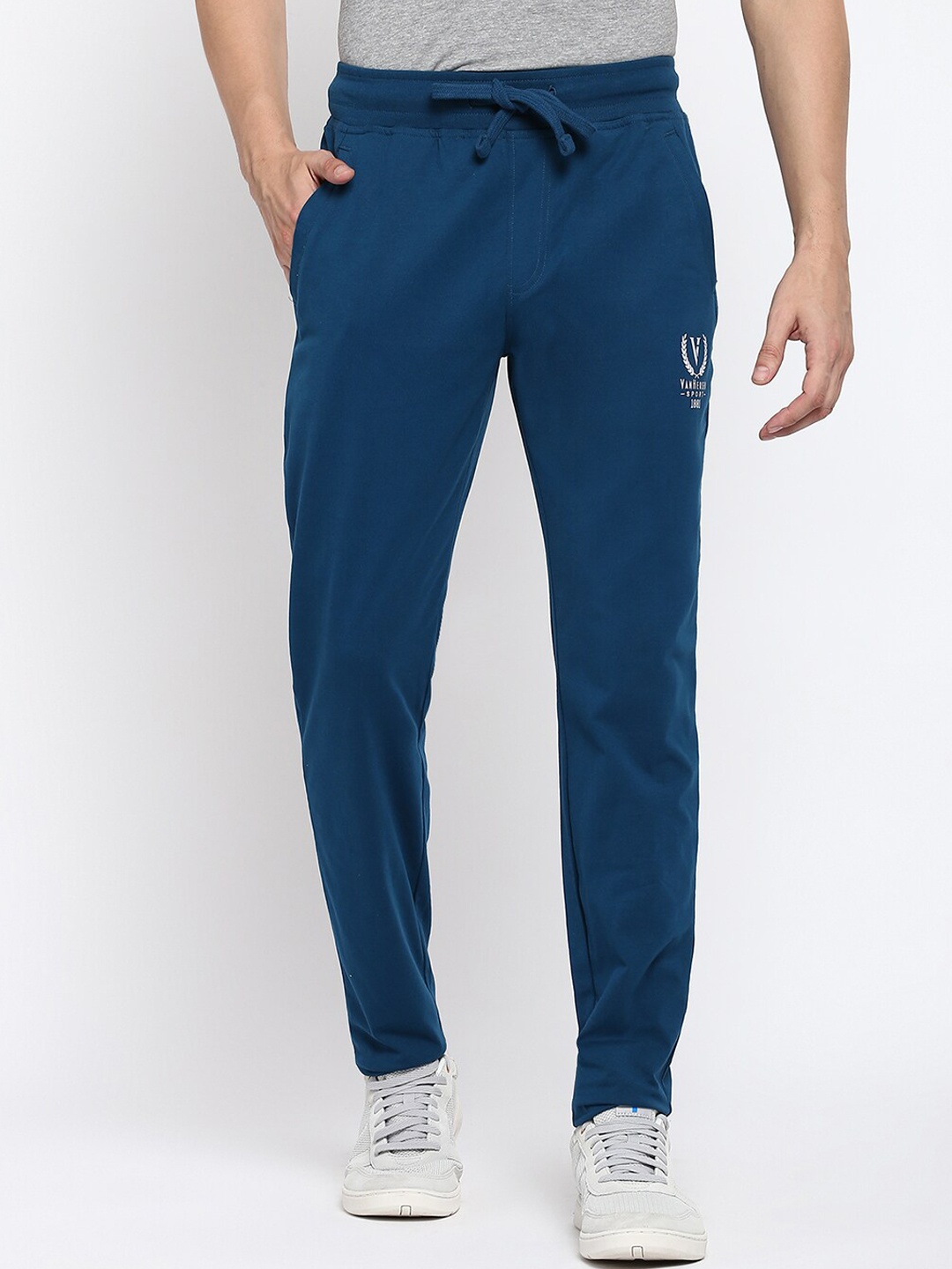 

Van Heusen Men Mid-Rise Training & Gym Cotton Track Pants, Blue
