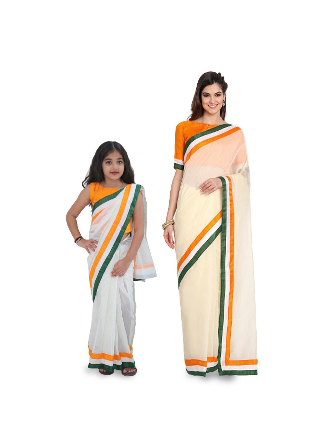 

LOOKS AND LIKES Solid Pure Cotton Saree, White