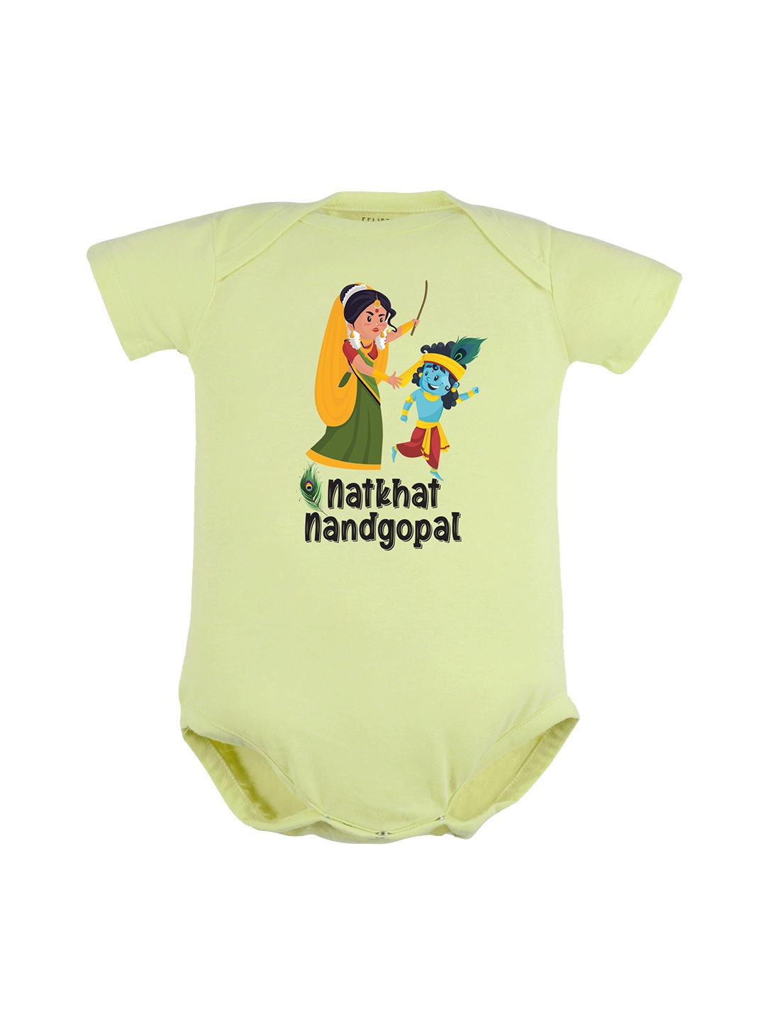 

FflirtyGo Kids Janmashtami Special Cotton Bodysuit, Green
