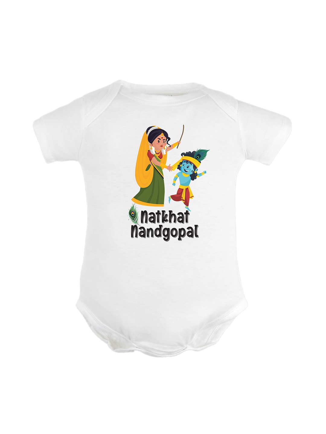

FFLIRTYGO Infants Printed Pure Cotton Bodysuit, White
