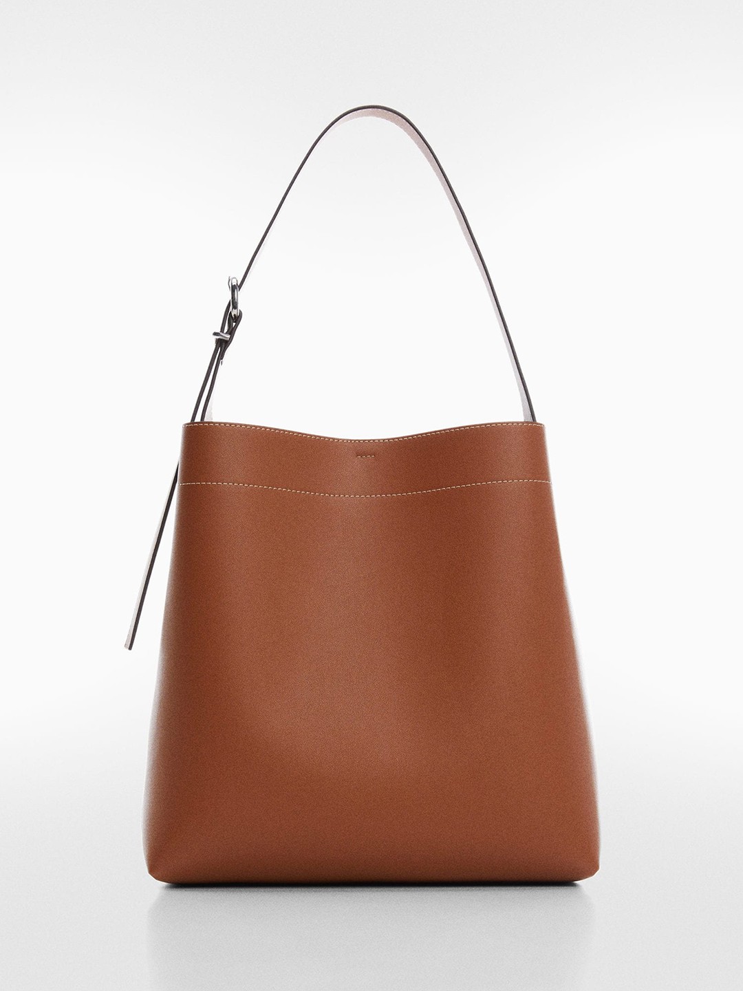 

MANGO Women Structured Shoulder Bag, Brown