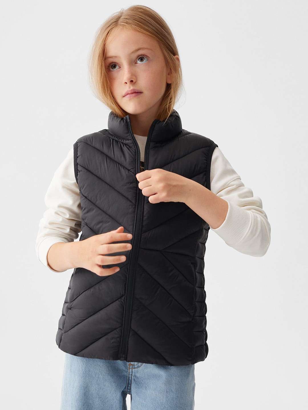 

Mango Kids Girls Sleeveless Padded Jacket, Black