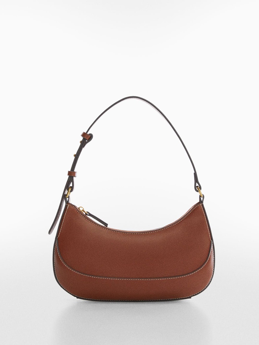 

MANGO Women Structured Shoulder Bag, Brown