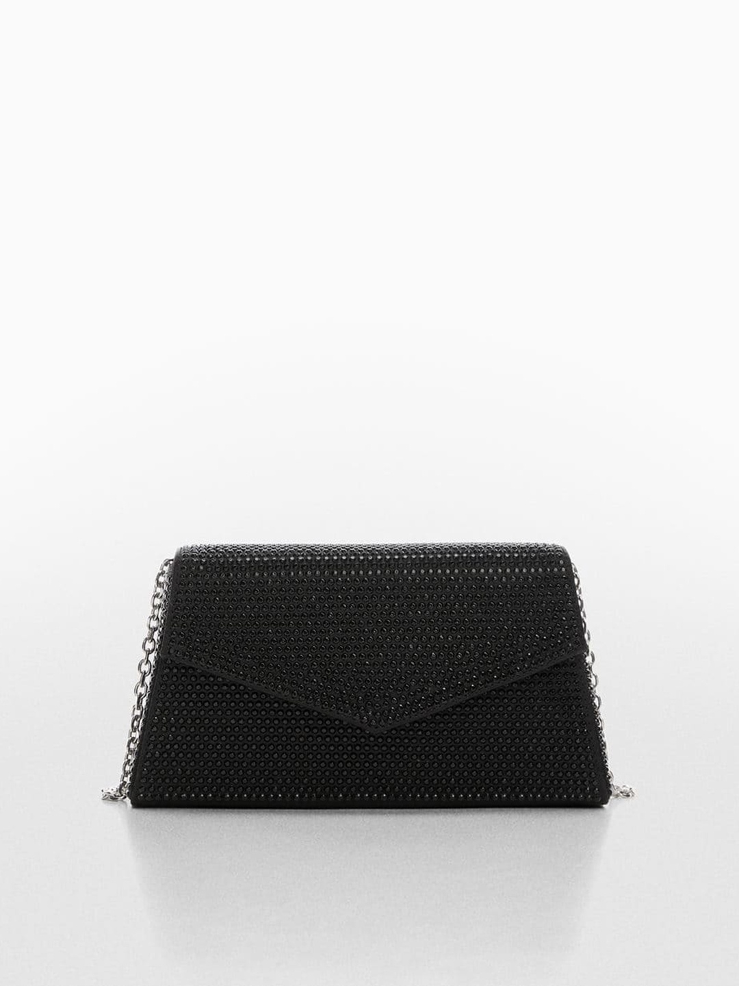 

MANGO Women Embellished Structured Party Sling Bag, Black
