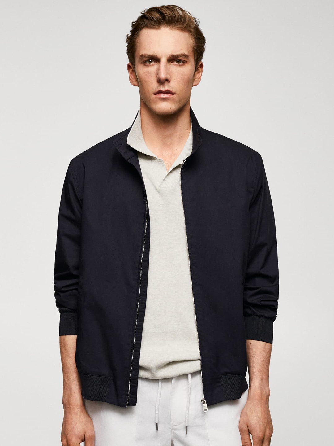 

MANGO MAN Solid Bomber Jacket, Black