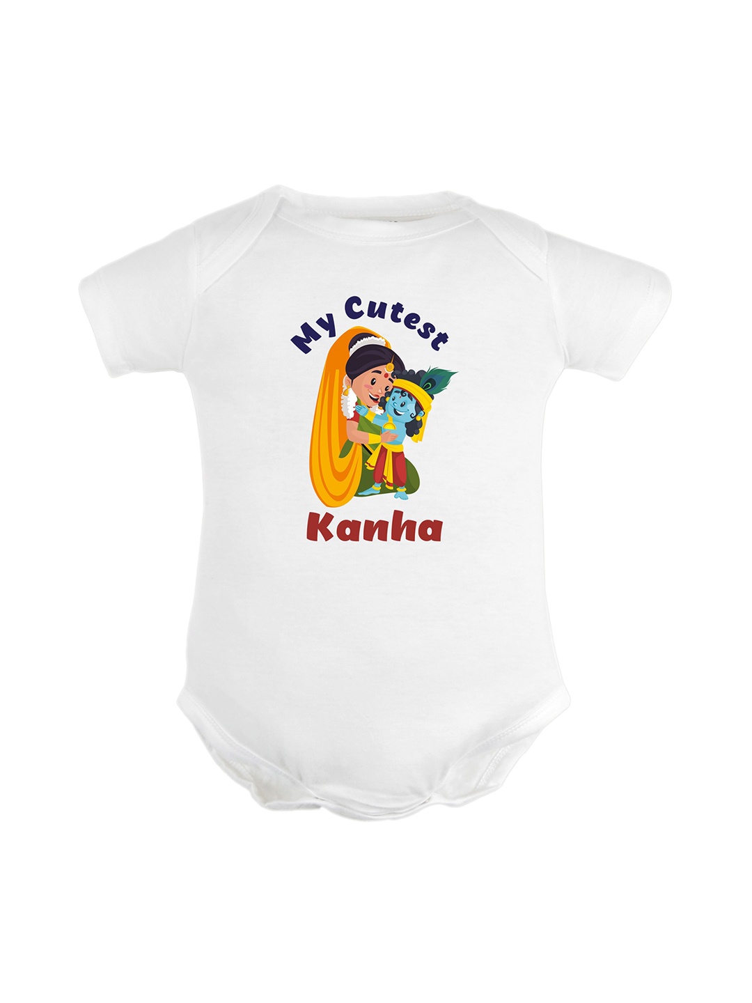 

FFLIRTYGO Unisex Boys Janmashtami Special Bodysuit, White