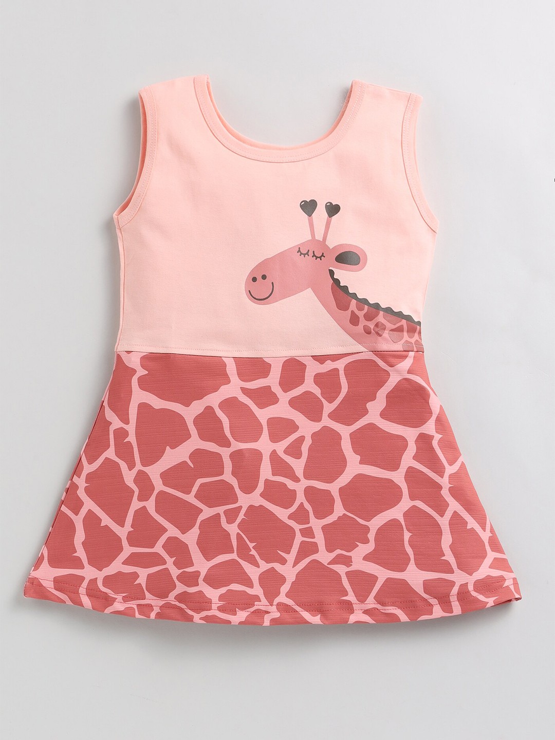 

Toonyport Girls Graphic Print Cotton A-Line Dress, Peach