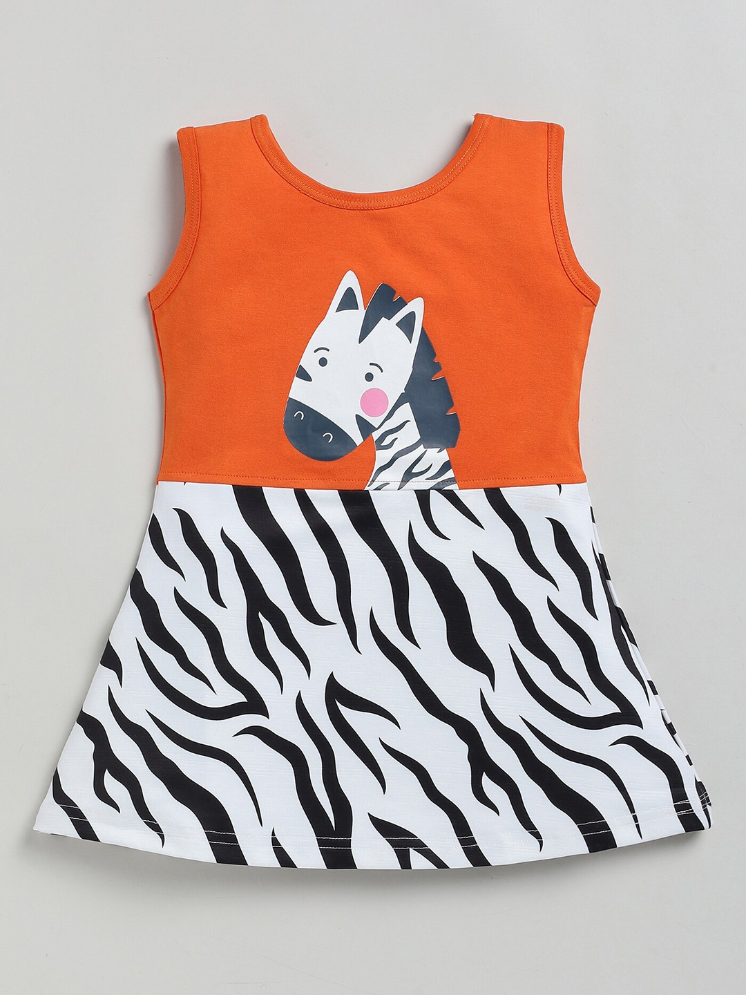 

Toonyport Girls Animal Skin Print Cotton A-Line Dress, Orange