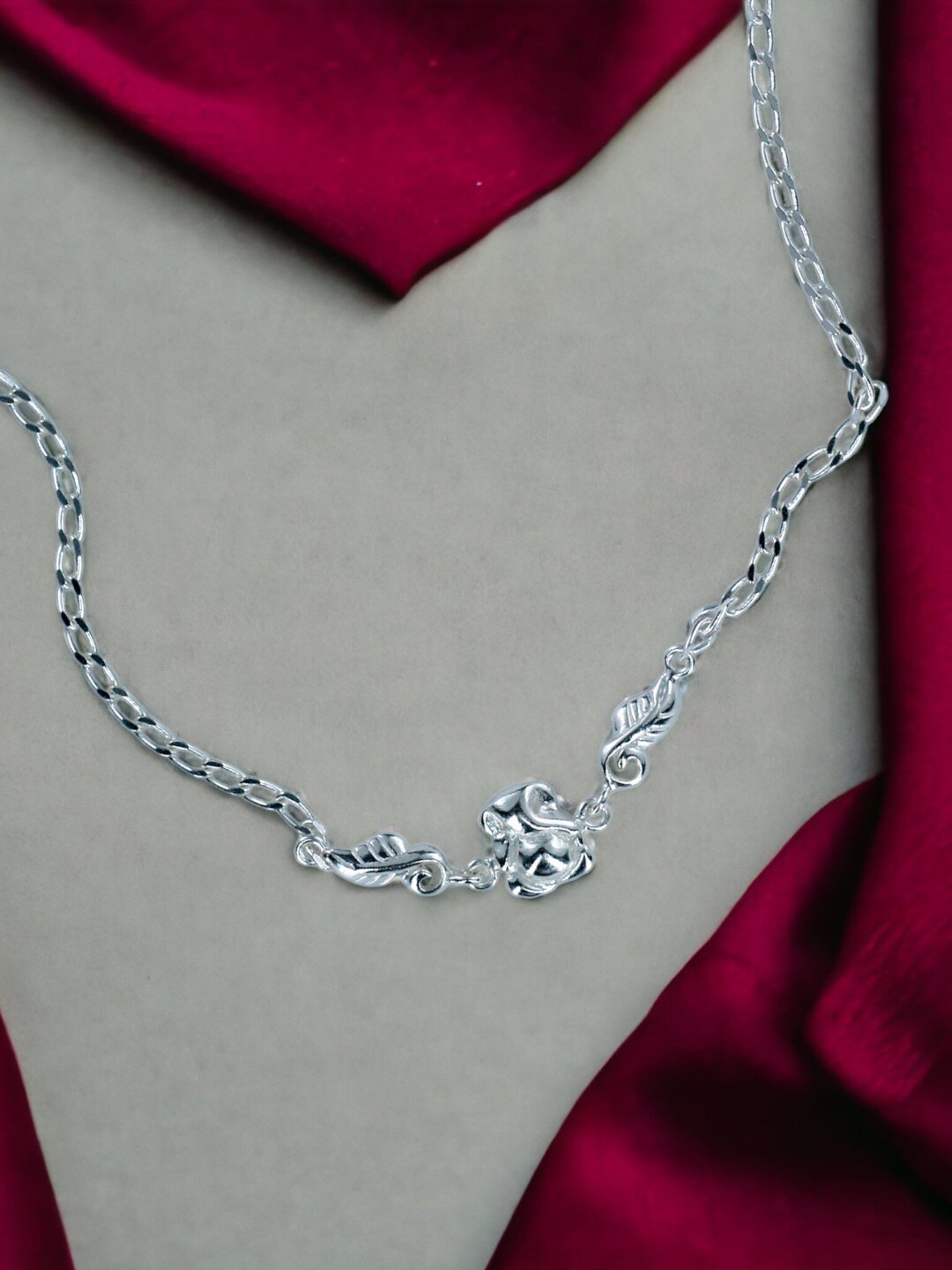 

Taraash 925 Silver Ganesha Rakhi With Roli & Chawal