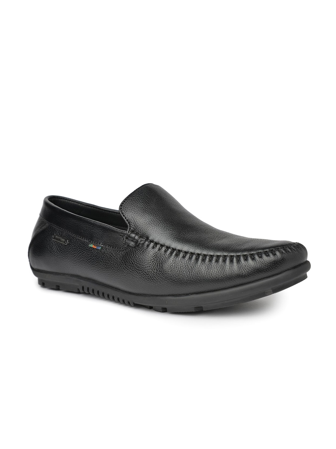 

Buckaroo Men Textured Leather Loafers, Black