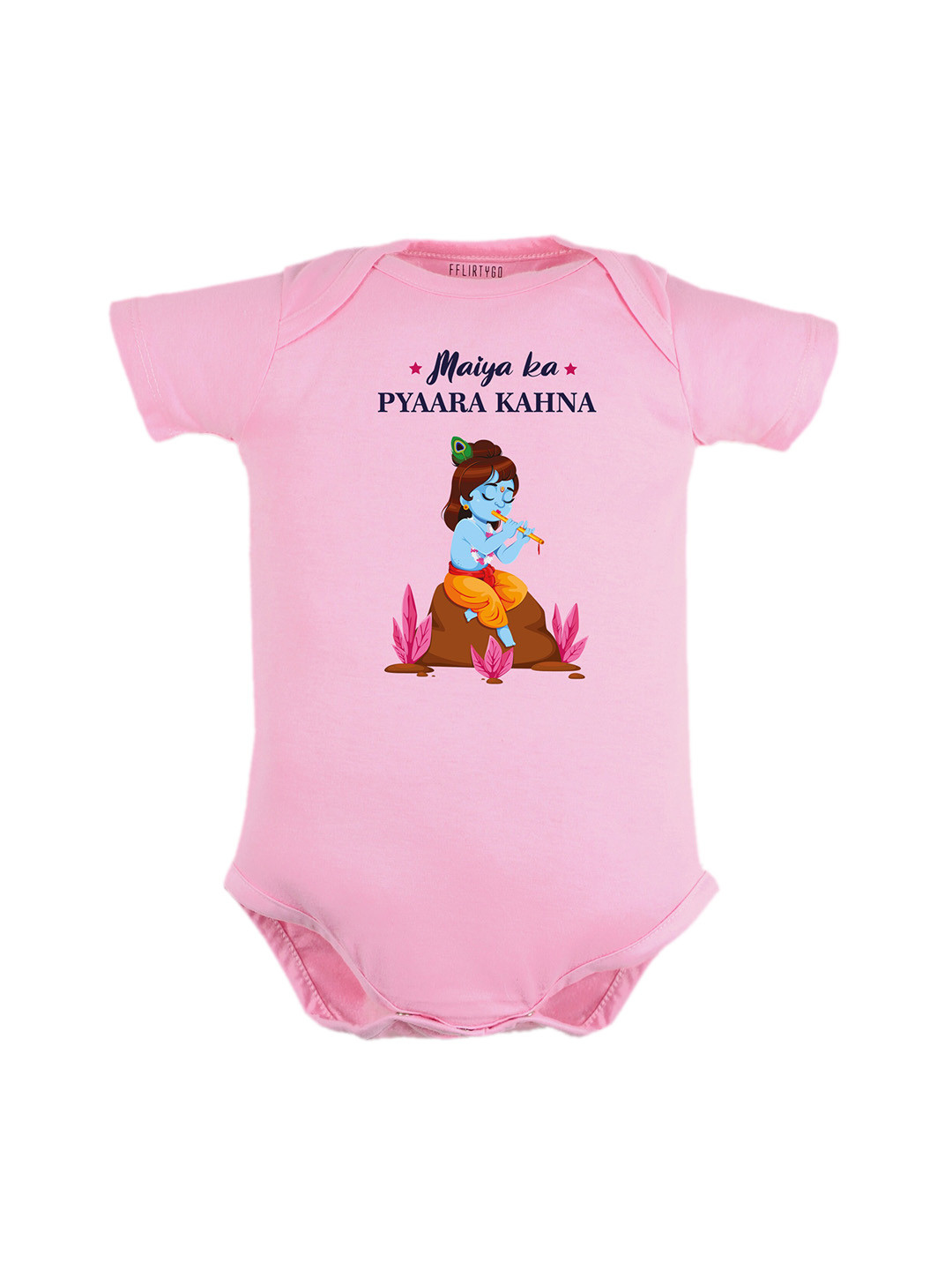 

FFLIRTYGO Kids Janmashtmi Special Pure Cotton Half Rompers, Pink