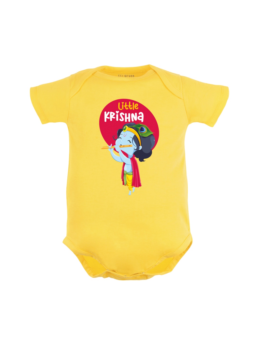 

FFLIRTYGO Baby Janmashtmi Special Pure Cotton Half Rompers, Yellow