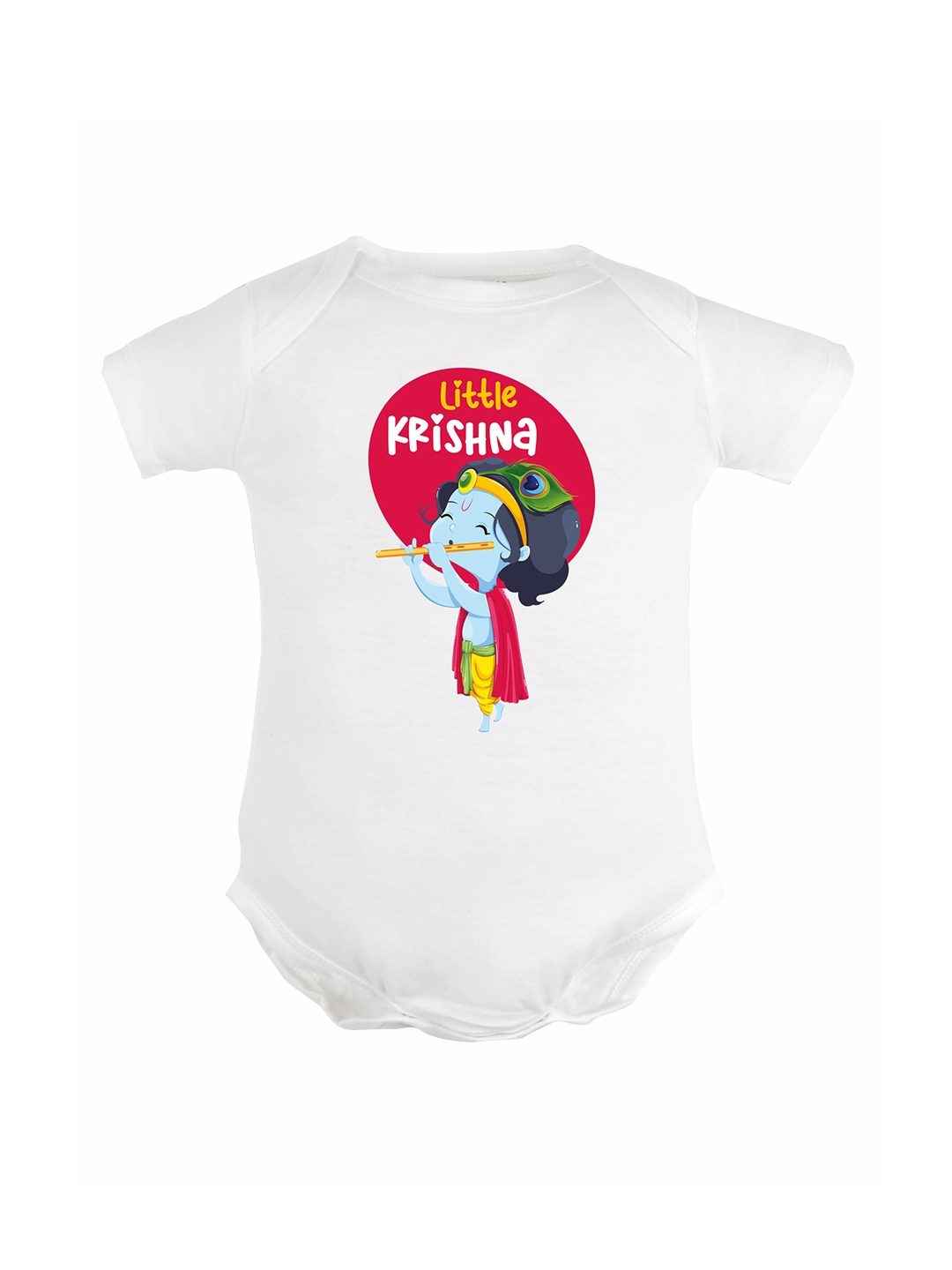 

FFLIRTYGO Baby Janmashtmi Special Pure Cotton Half Rompers, White
