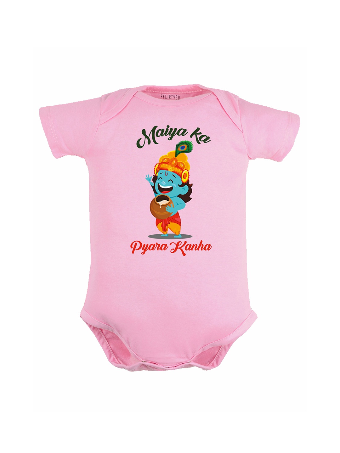 

FFLIRTYGO Infant Kids Printed Pure Cotton Rompers, Pink