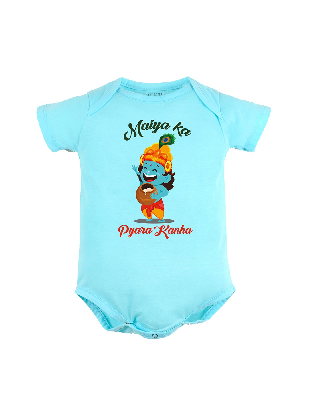 

FFLIRTYGO Infant Boys Janmashtami Special Bodysuit, Turquoise blue