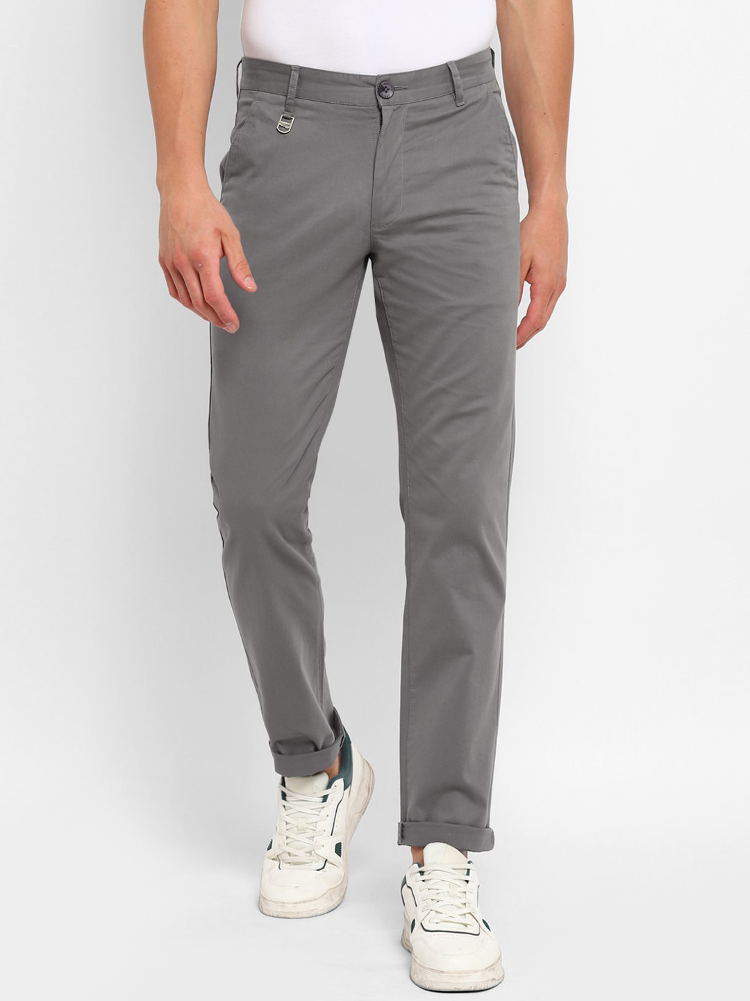 

Red Chief Men Grey Slim Fit Trousers