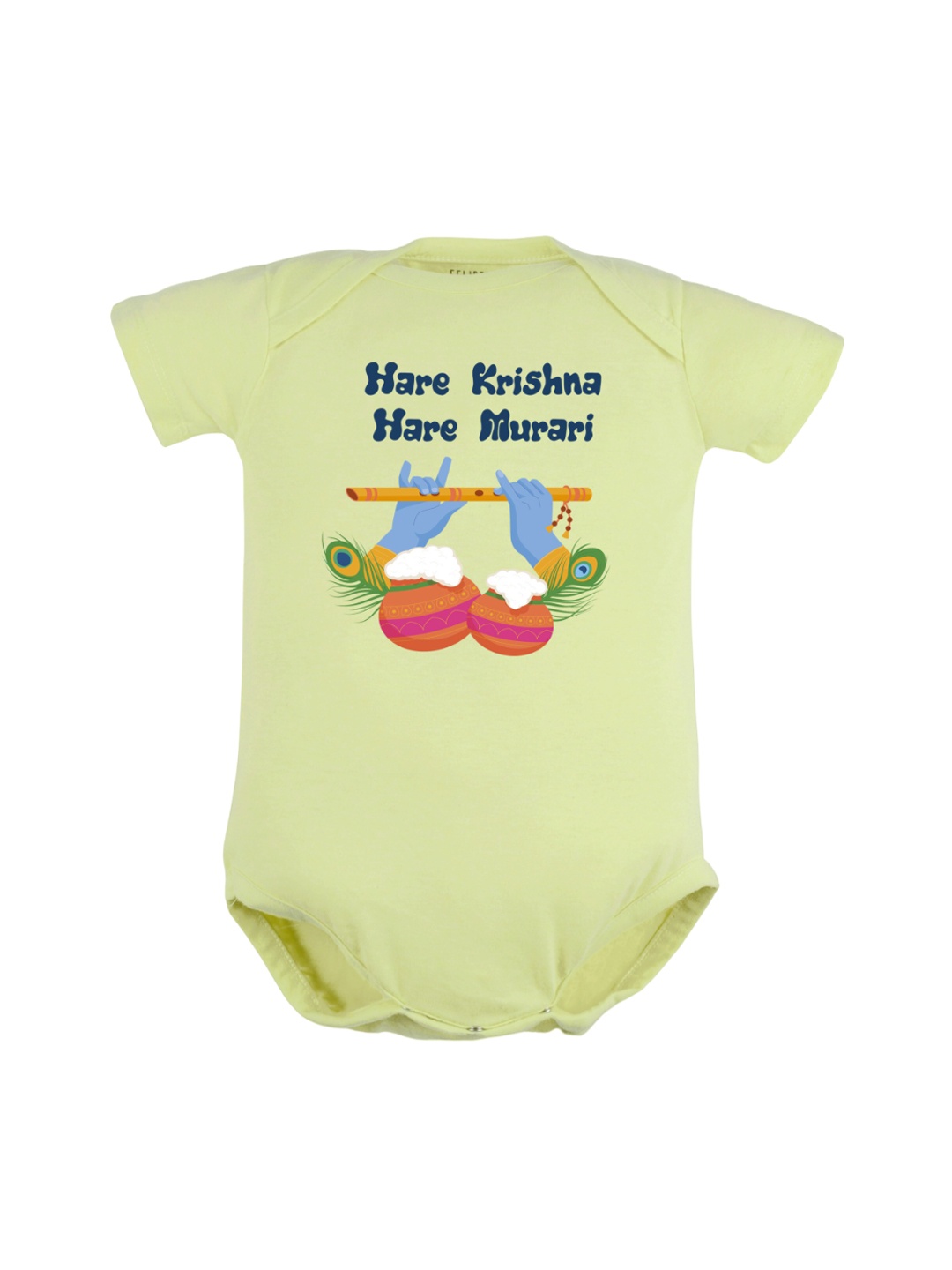 

FFLIRTYGO Infants Printed Baby Janmashtmi Special Pure Cotton Bodysuit, Green