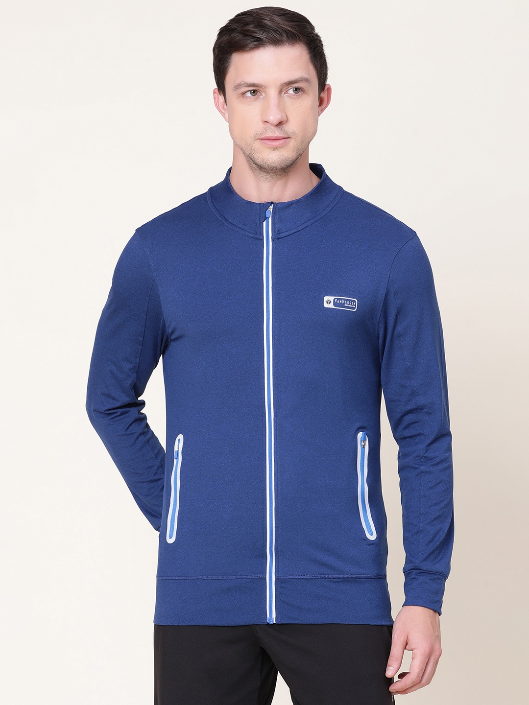 

Van Heusen Mock Collar Cotton Sporty Jacket, Blue