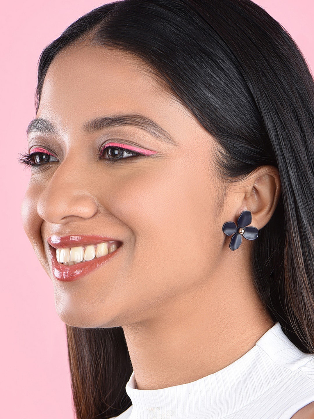 

ToniQ Gold Plated Floral Studs Earrings