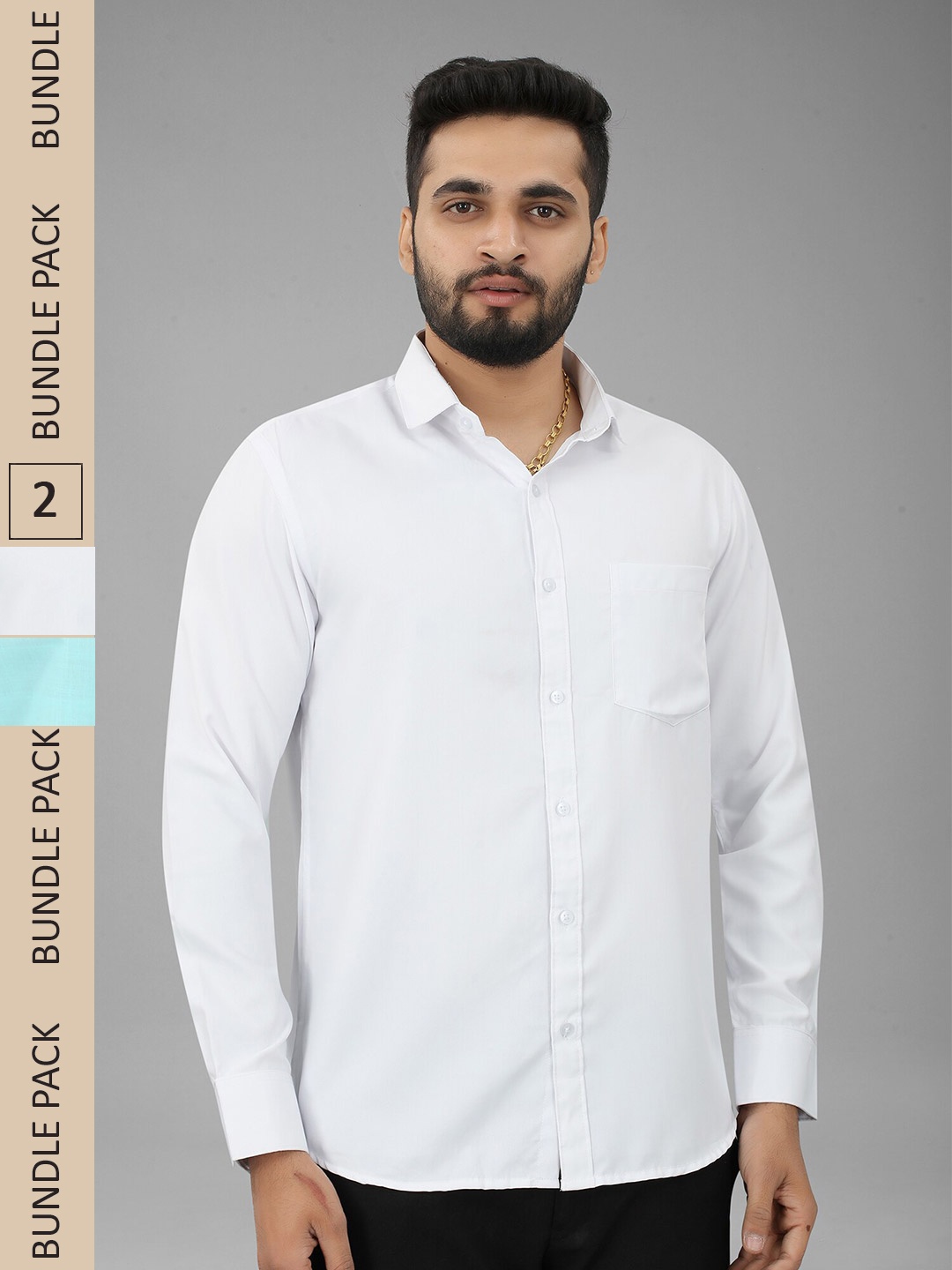 

N N ENTERPRISE Pack Of 2 India Slim Opaque Spread Collar Casual Shirt, White