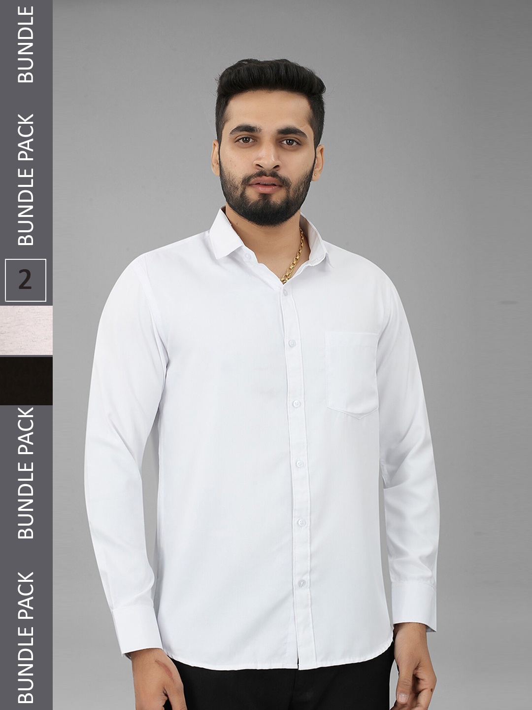 

N N ENTERPRISE Pack of 2 Slim Fit Opaque Casual Shirt, White
