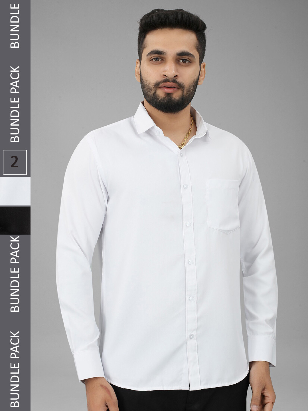 

N N ENTERPRISE Pack of 2 Slim Fit Opaque Casual Shirt, Black