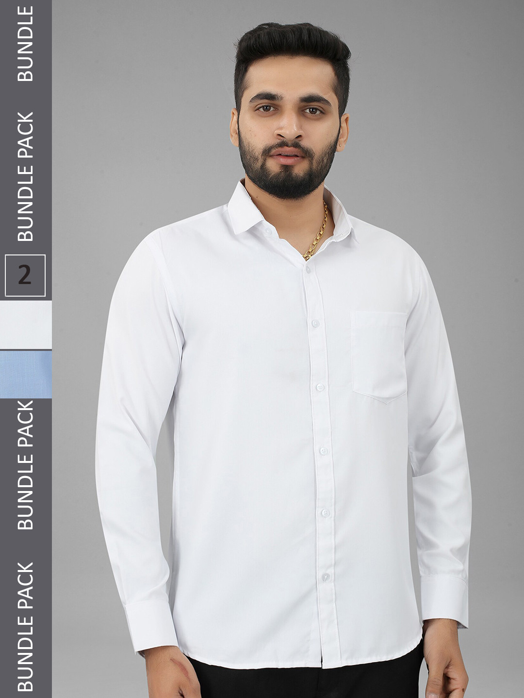 

N N ENTERPRISE Pack Of 2 Slim Fit Opaque Casual Shirts, Blue