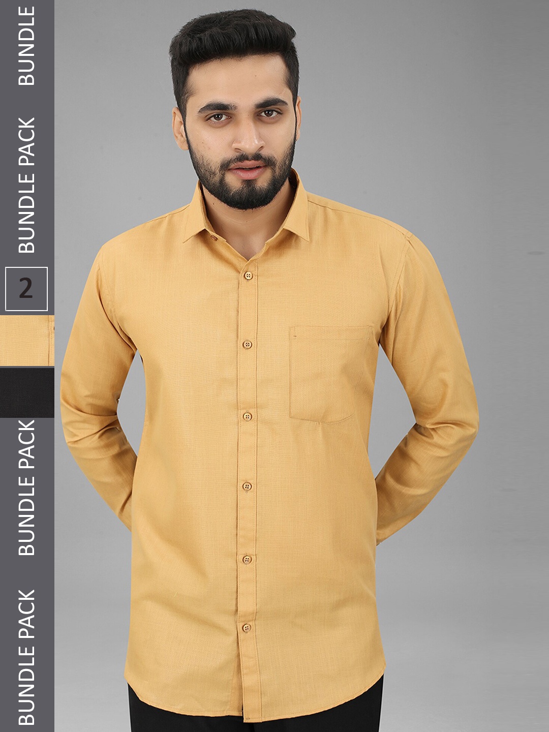 

N N ENTERPRISE Pack Of 2 Slim Fit India Slim Casual Shirts, Yellow