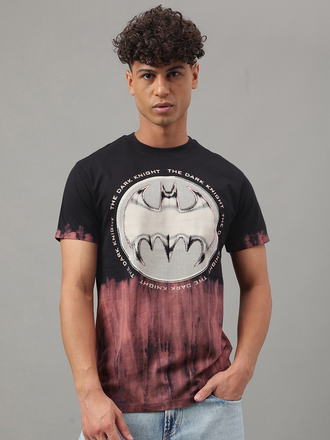 

Free Authority Batman Tye Dye Round Neck Regular Fit T-shirt, Black