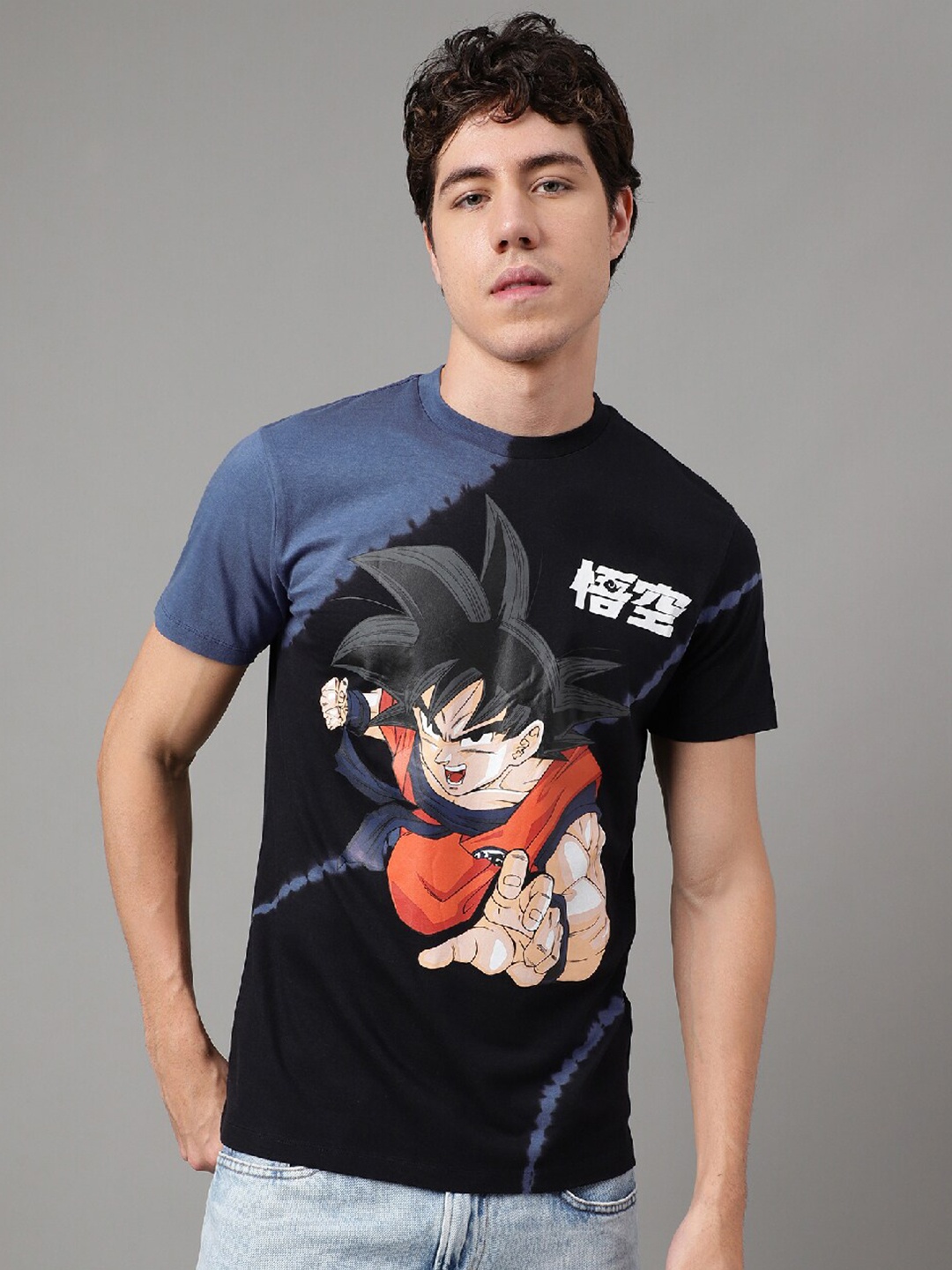 

Free Authority Dragon Ball Z TIE DYE Round Neck Regular Fit T-shirt, Black