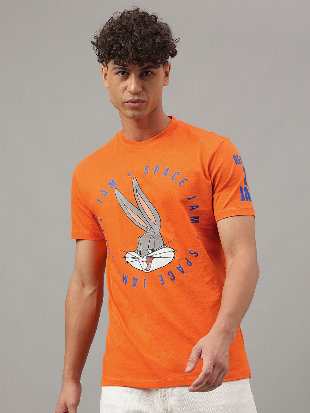 

Free Authority Looney Tunes Printed Round Neck Pure Cotton T-Shirt, Orange