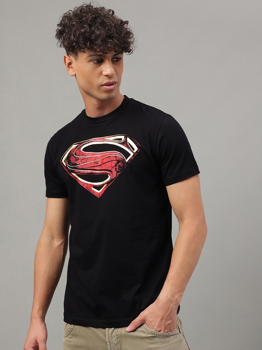 

Free Authority Justice League Printed Round Neck Pure Cotton T-Shirt, Black