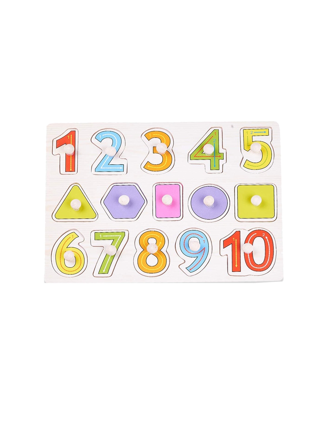 

Baybee 2 in 1 Wooden Number and Shape Puzzles for Kids, Multi