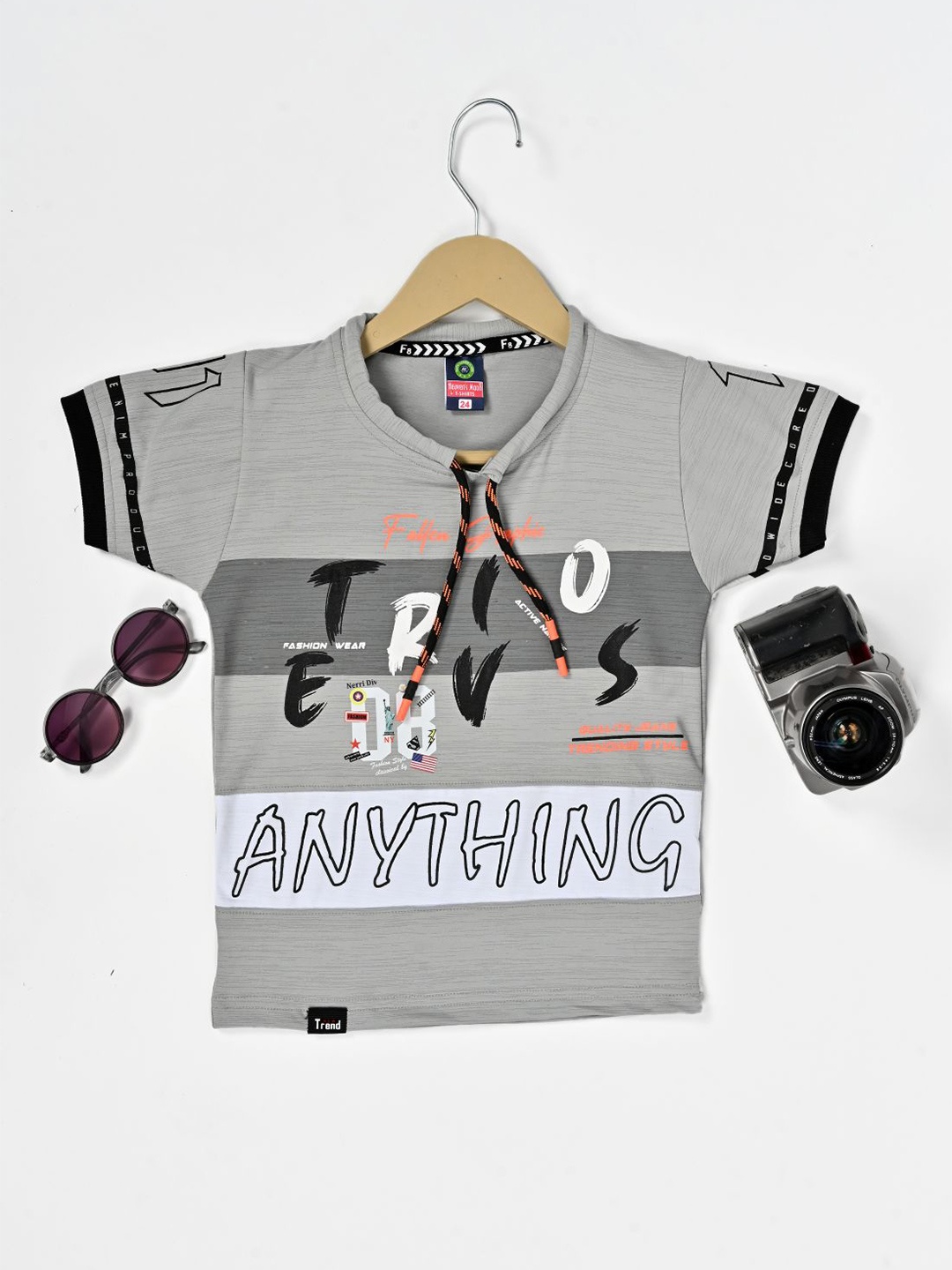 

BAESD Boys Typography Printed Cotton T-shirt, Grey