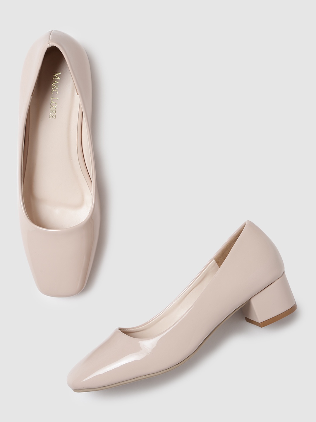 

Marc Loire Square Toe Block Pumps, Cream