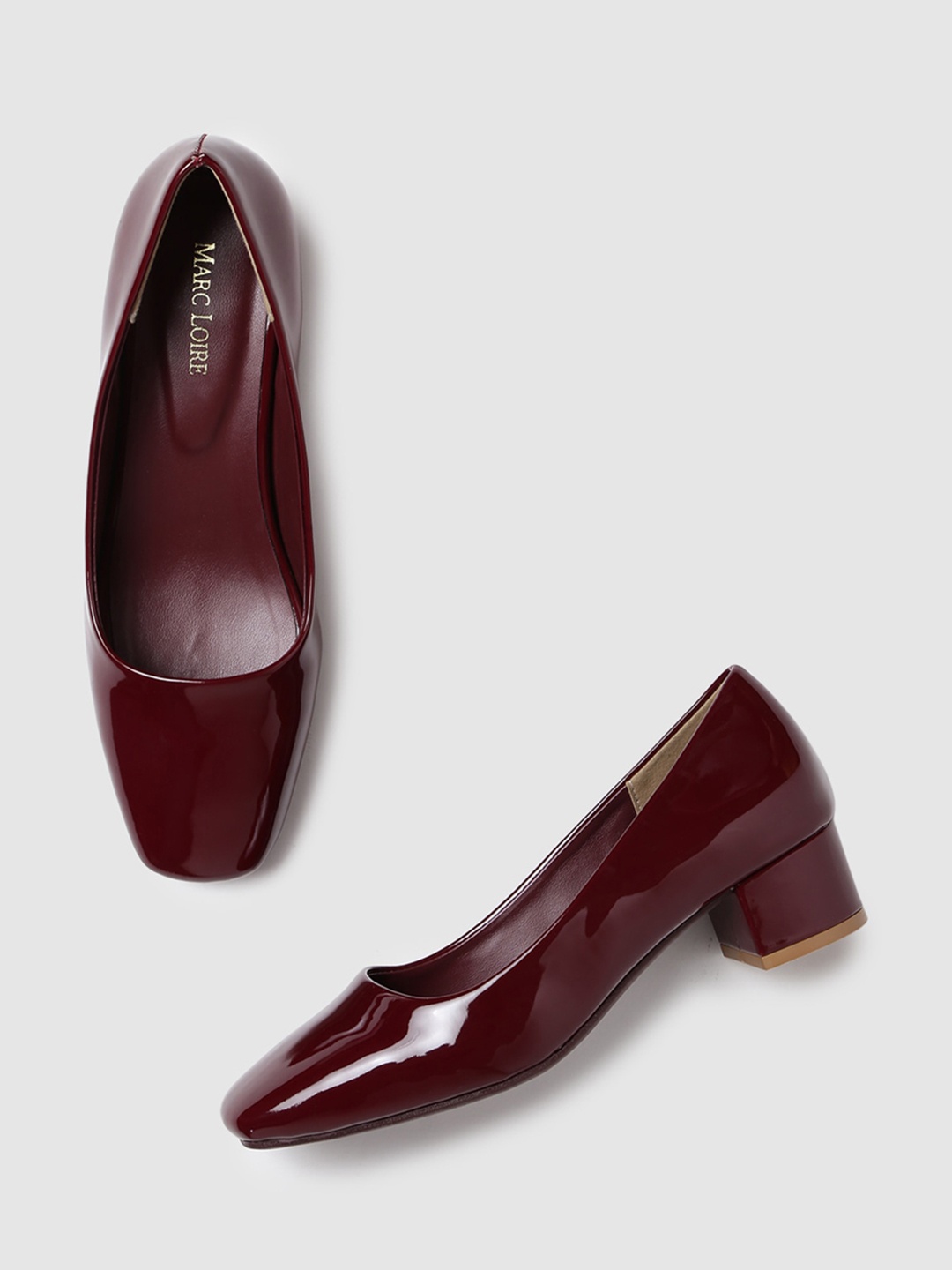 

Marc Loire Square Toe Block Heel Pumps, Maroon