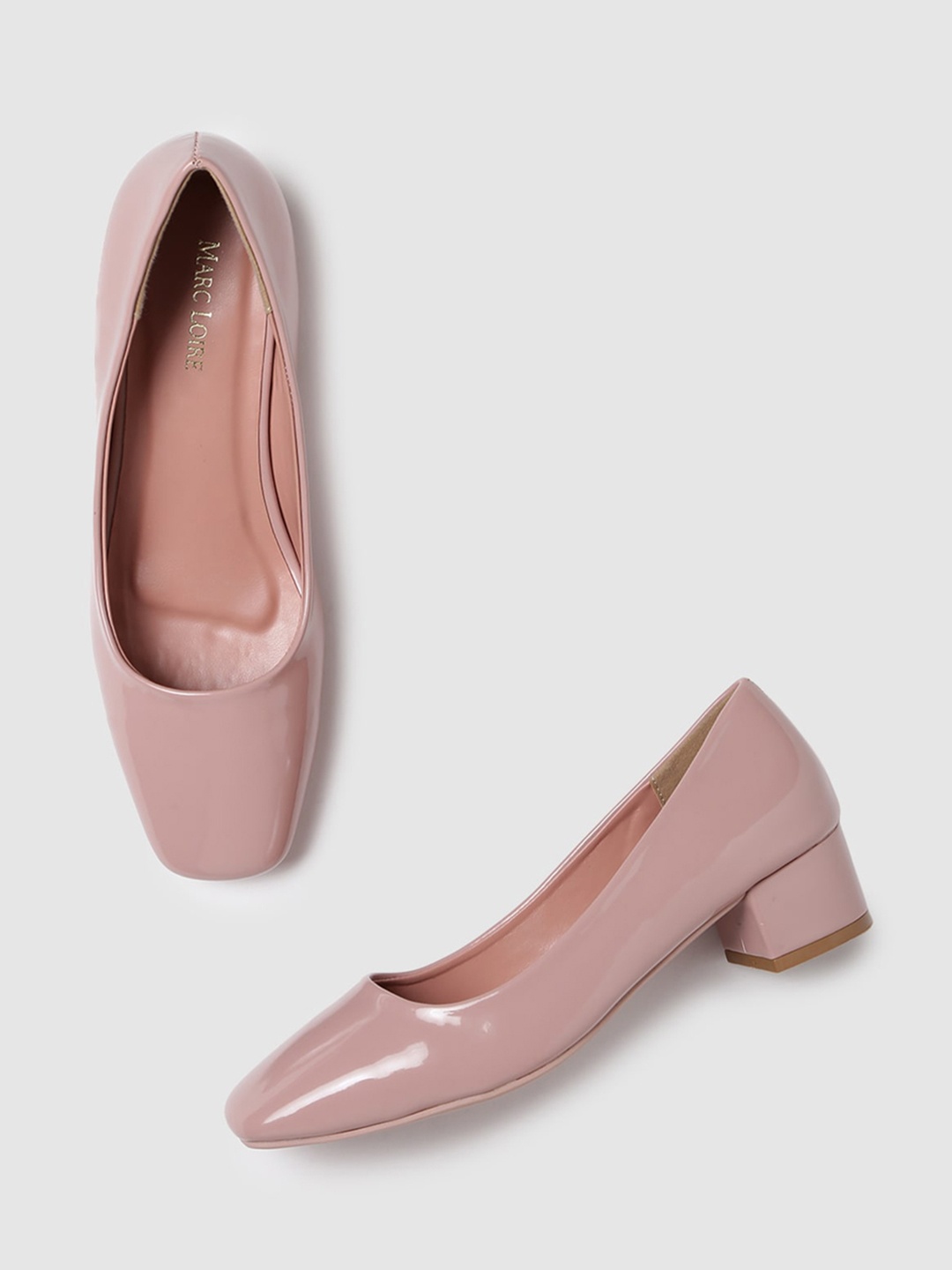 

Marc Loire Square Toe Block Heel Pumps, Nude