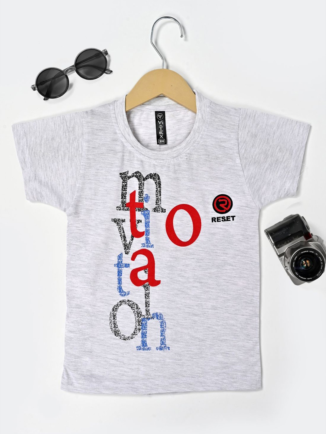 

BAESD Boys Typography Printed Cotton T-shirt, White