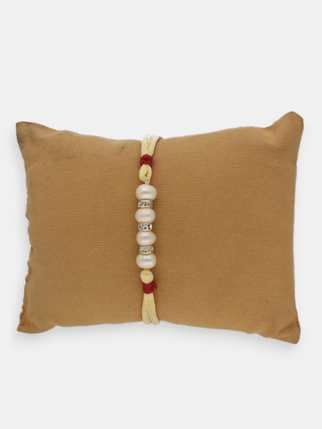 

Sri Jagdamba Pearls Dealer Beaded Charm Rakhi, Gold