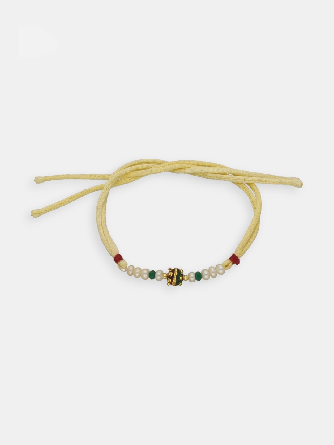 

Sri Jagdamba Pearls Dealer Unisex Set Of 2 Gold-Plated Rakhi, White
