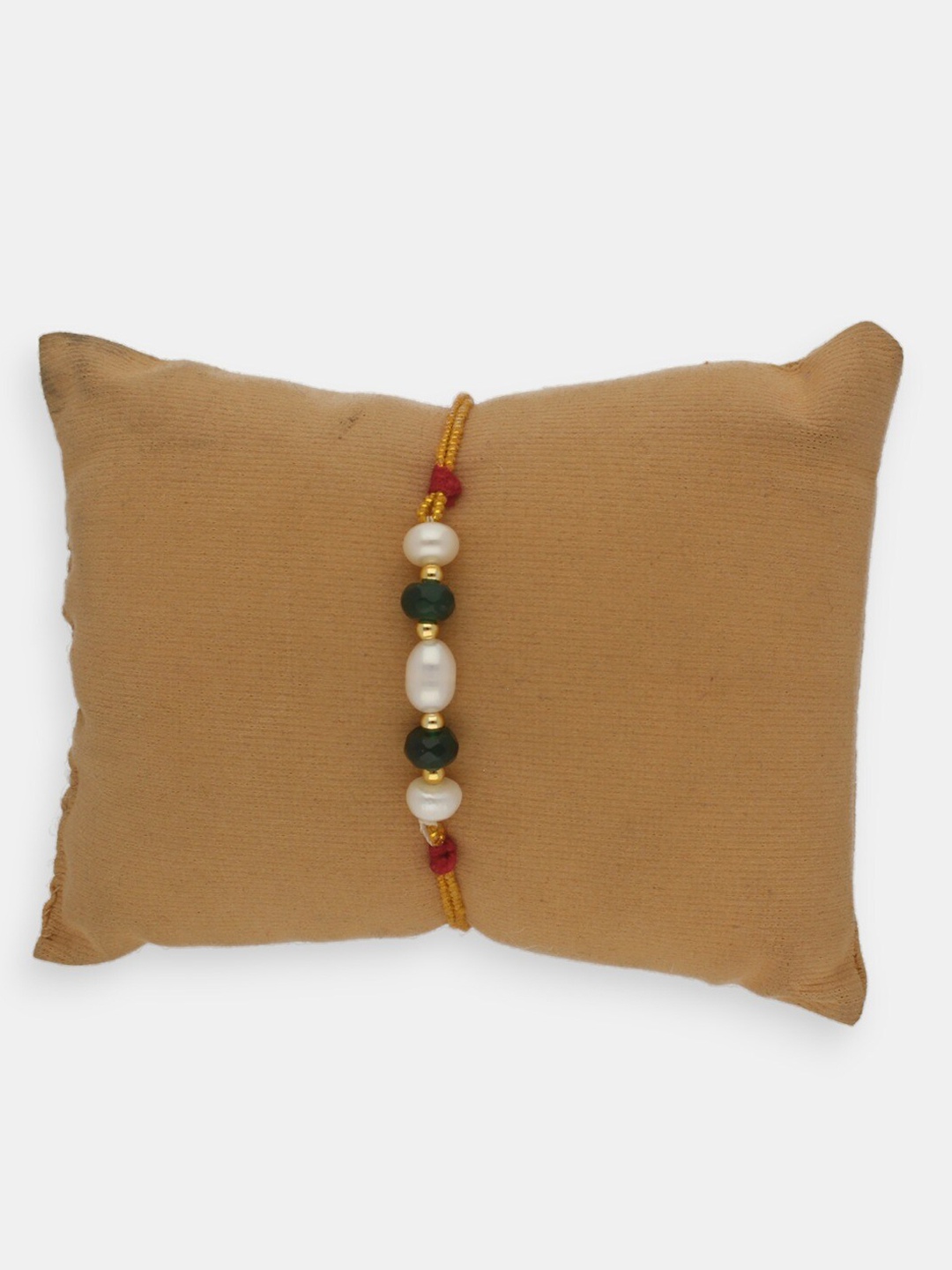 

Sri Jagdamba Pearls Dealer Pearl Beaded Charm Rakhi, White