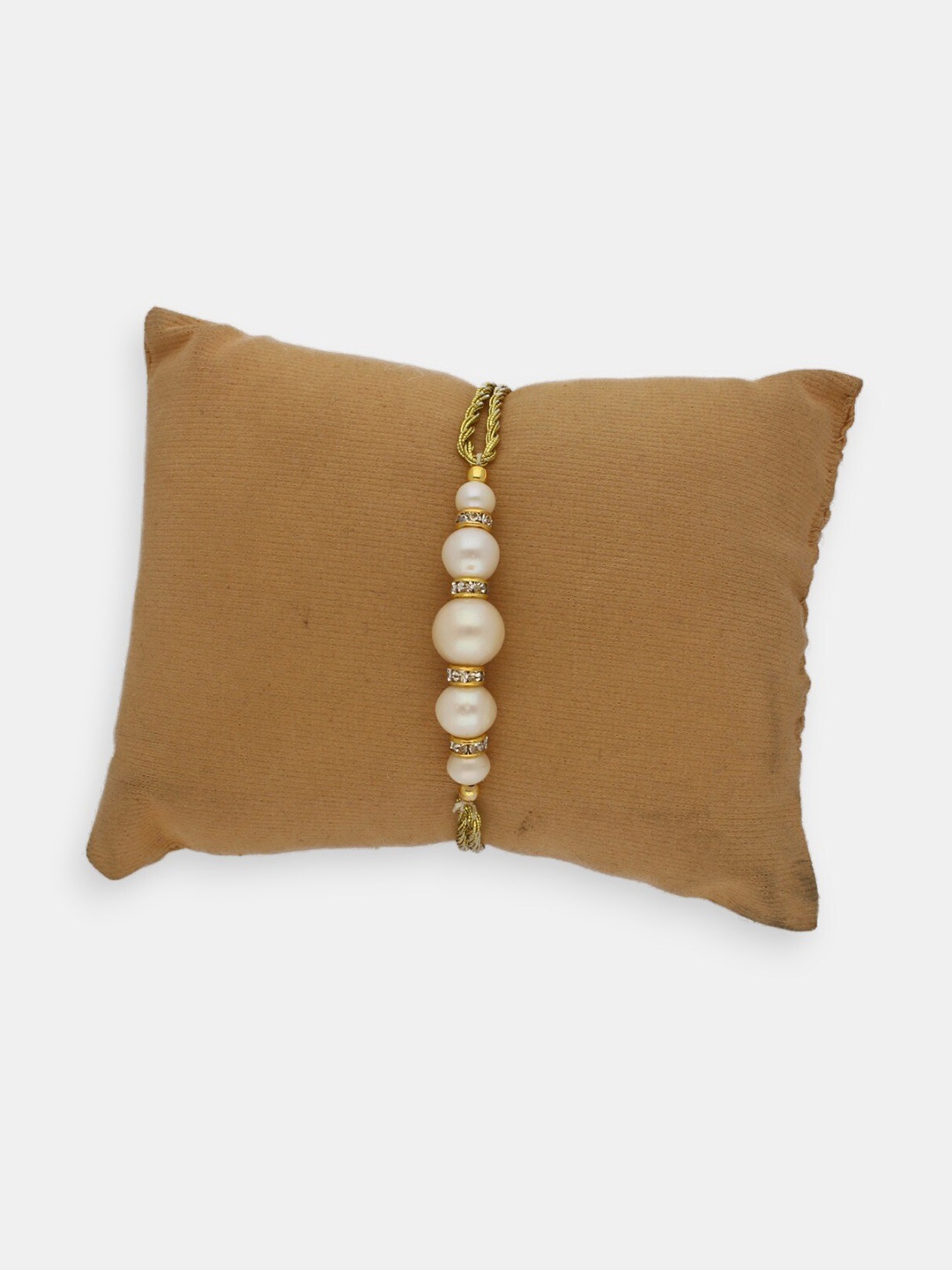 

Sri Jagdamba Pearls Dealer Unisex Beaded Charm Rakhi, White