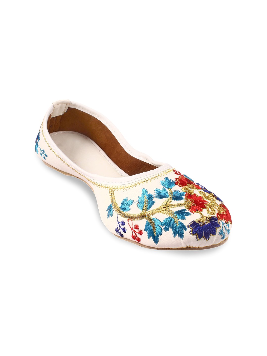 

Apratim Embroidered Ethnic Mojaris, White