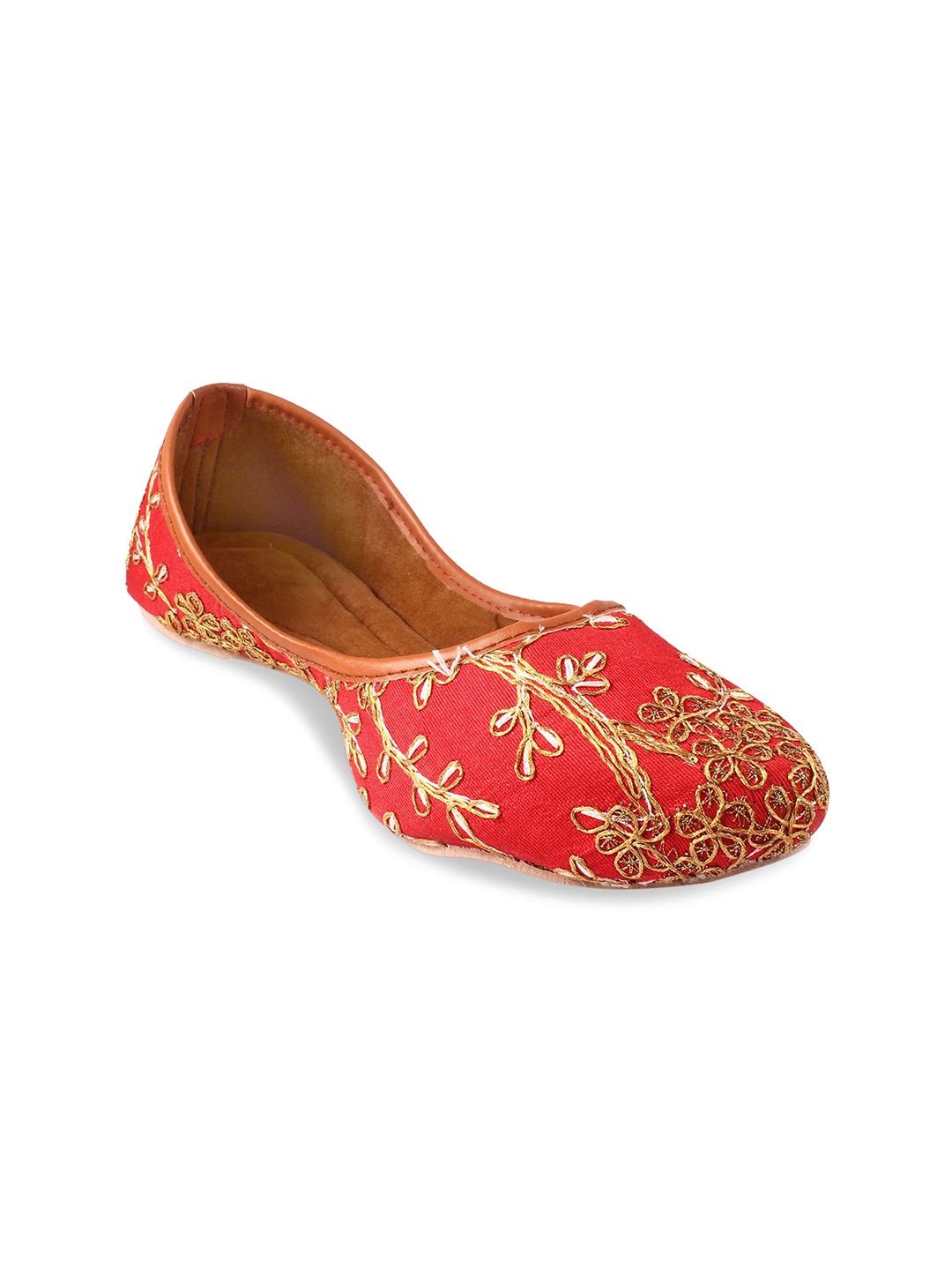 

Apratim Embroidered Ethnic Mojaris, Red
