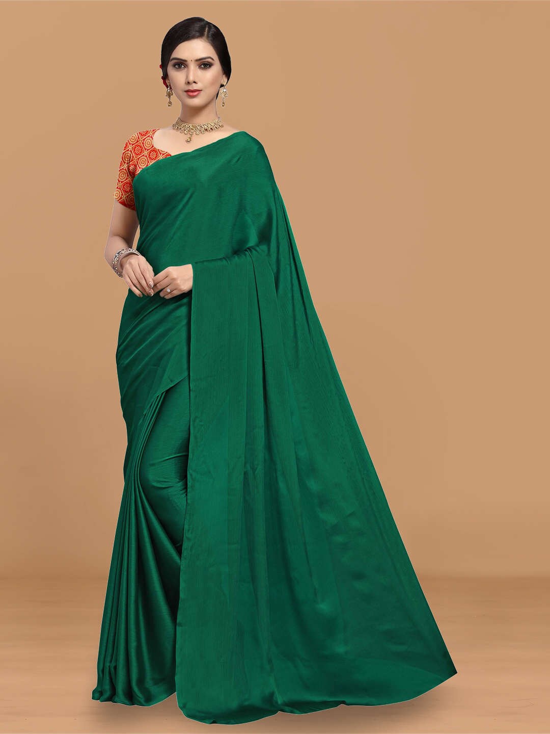 

KALINI Pure Chiffon Saree, Green