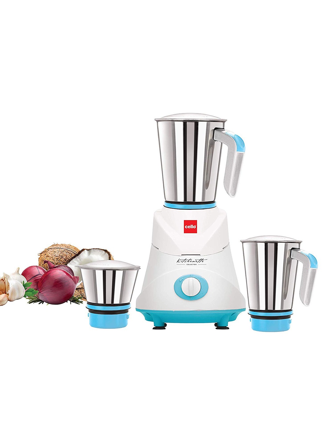 

Cello White & Blue Grind-N-Mix Ertiga Mixer Grinder- 750 Watts