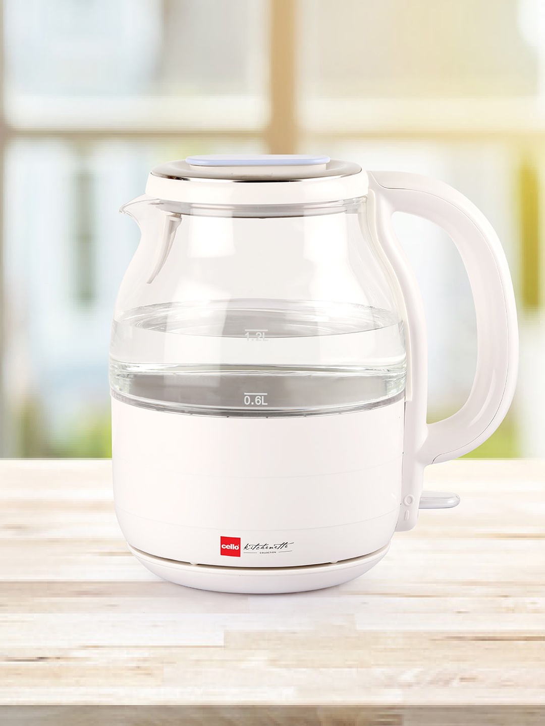 

Cello Transparent & White Quick Boil Glassy H2O Electric Kettle- 1200 W