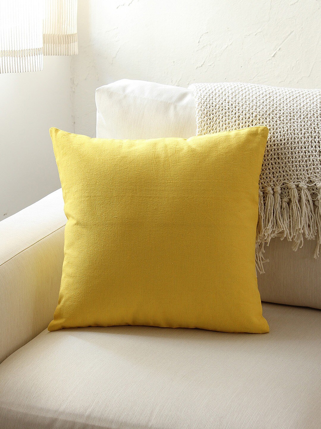 

House This Yellow 2 Pieces Cotton Square Cushion Covers