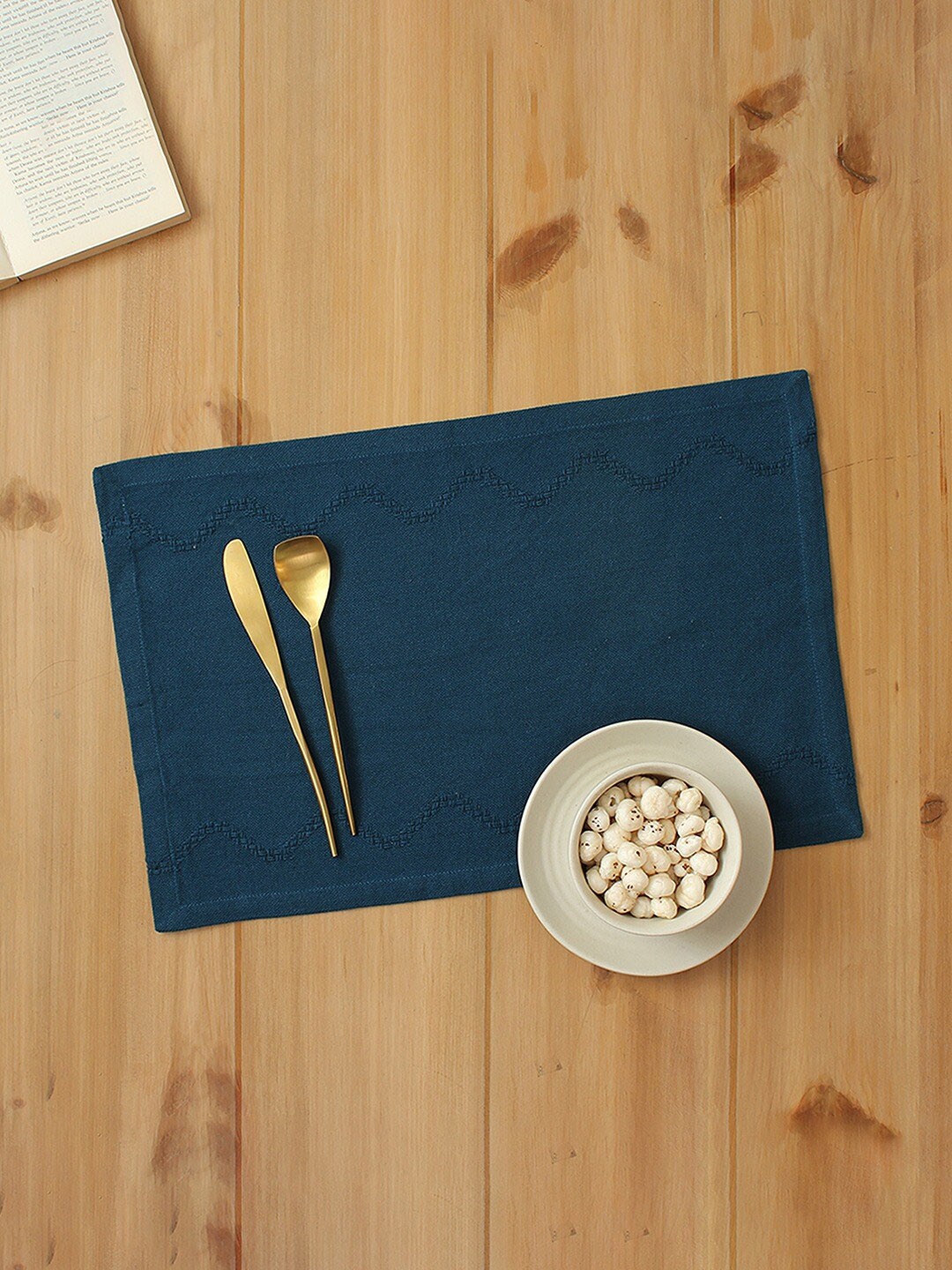 

House This Blue 2 Pieces Cotton Table Placemats